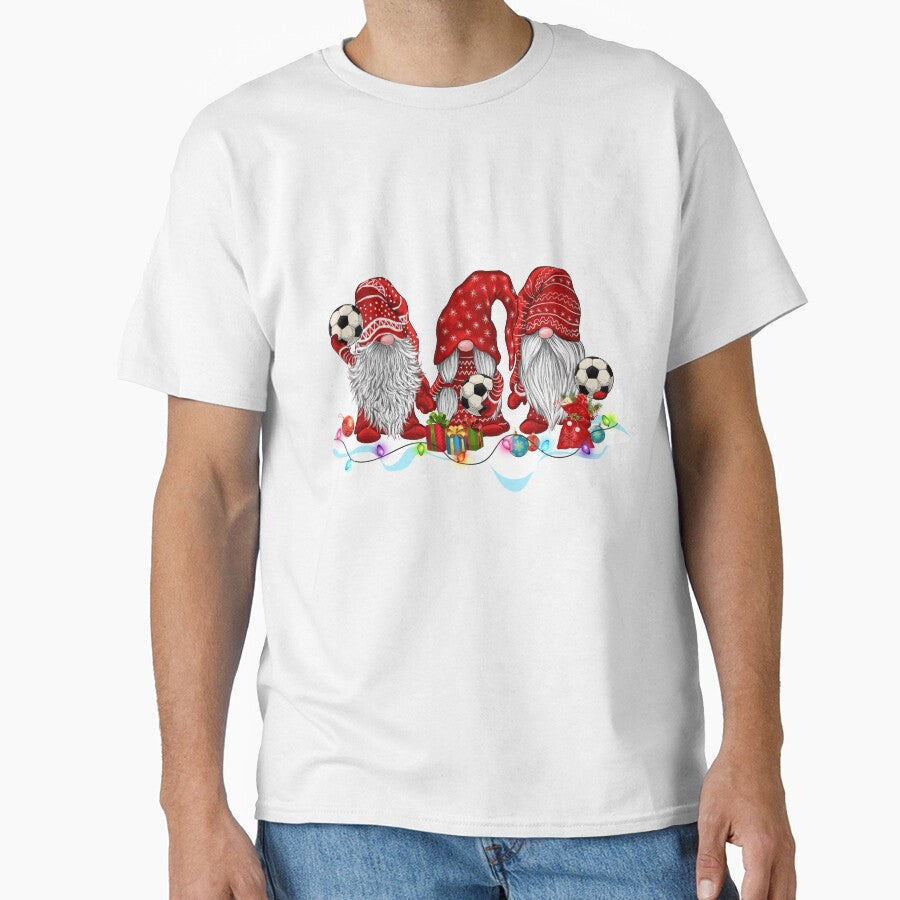 Funny Xmas Santa Red Gnomes Soccer Team Shirt Gnome Christmas Sports Lovers T Shirt by tuanitus