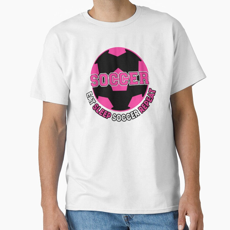Eat Sleep Soccer Repeat  Soccer T shirt for Girls Women Gift by Optimus-Designs