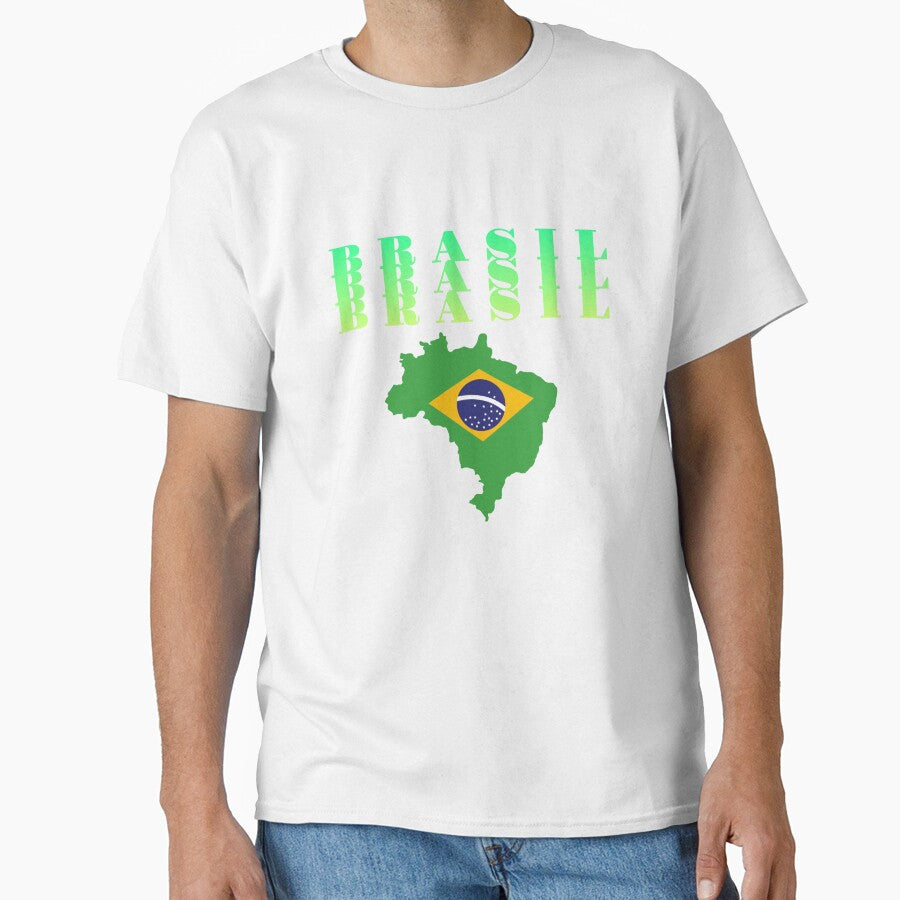 Brazilian Map with flag of the heart of Brazil by Lumia Creations