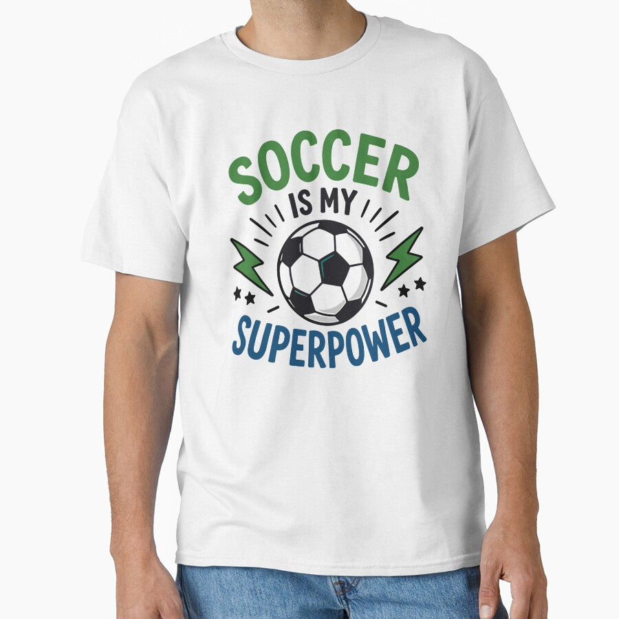 Soccer Is My Superpower Kids Soccer Quote by Gift Phrase Studio
