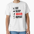 Eat Sleep Soccer Repeat Red Black on White by Web CreationsNL