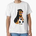 Funny Rottweiler Dog Playing Football Cartoon by Nature's Fancy