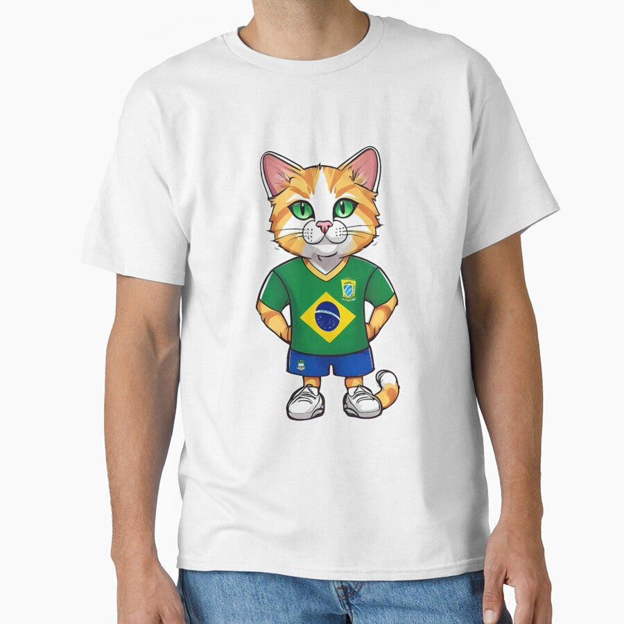 BRAZIL Sports Team: a Cat wearing colours of Brazilian Flag D08 by PerfectDay2Play
