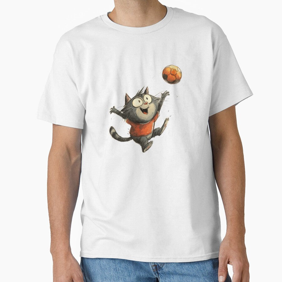 Funny Cat Playing Soccer Crazy Cat Soccer Player Gift Cute Football Cat Lover Funny Sports Cat Shirt by CozyPawCo