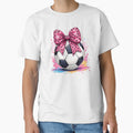 soccer ball white pink bow by jkrphoto