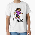 Pixel Female Soccer Player Dribbling – Purple Retro 8-Bit Football Player by Is It Soccer Or Football