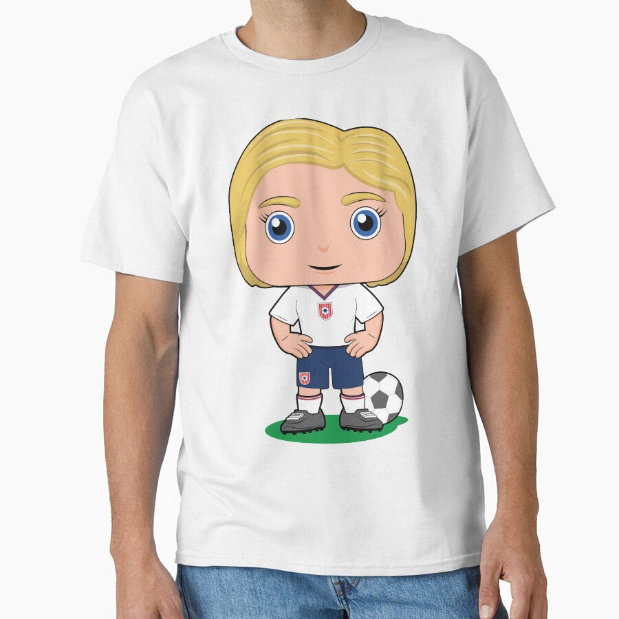 Cute soccer girl player illustration in Blue white kit by essjaydesigns