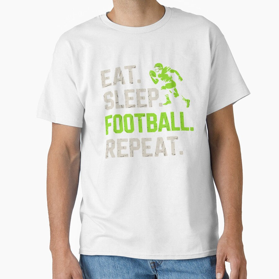 Eat Sleep Football Repeat Football Player Funny by MinaReinger