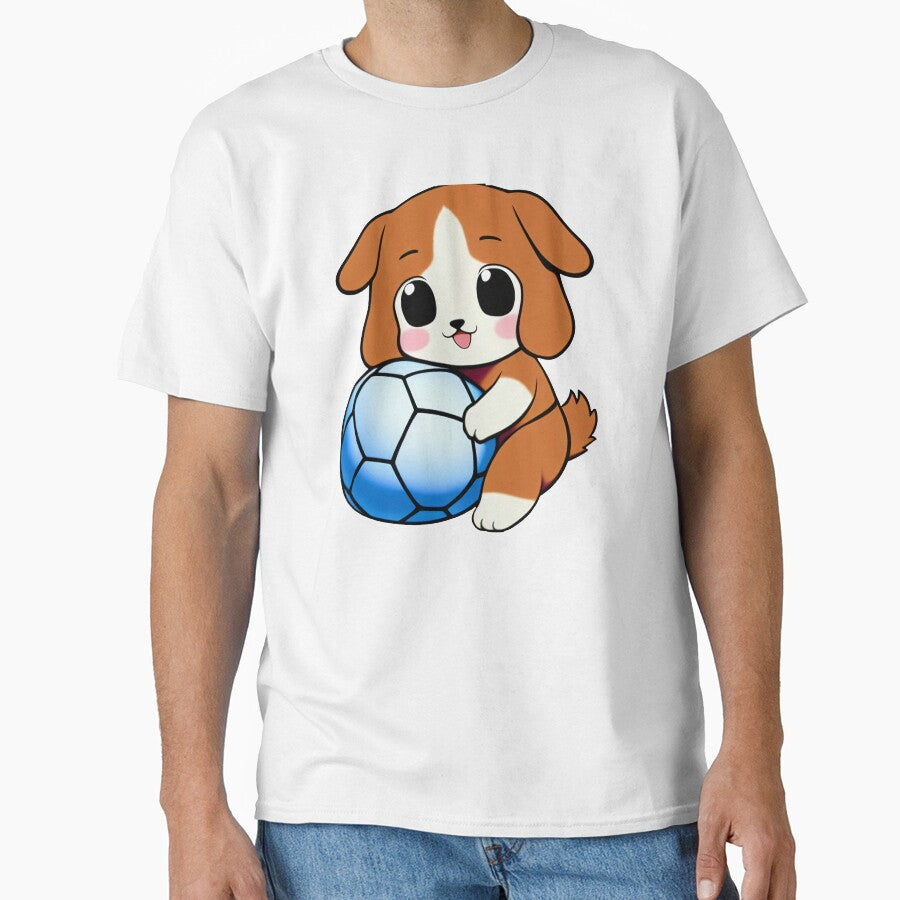 Cute Dog Holding Soccer Ball by BAYFAIRE