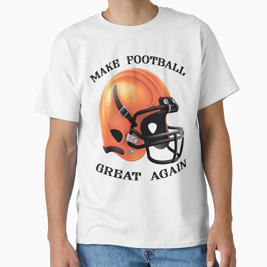 Orange Footbal Helmet: Make Football Great Again by Anastasiia Yurevych