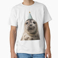Cute Seal with Party Hat Birthday Celebration by LazyOwlStore