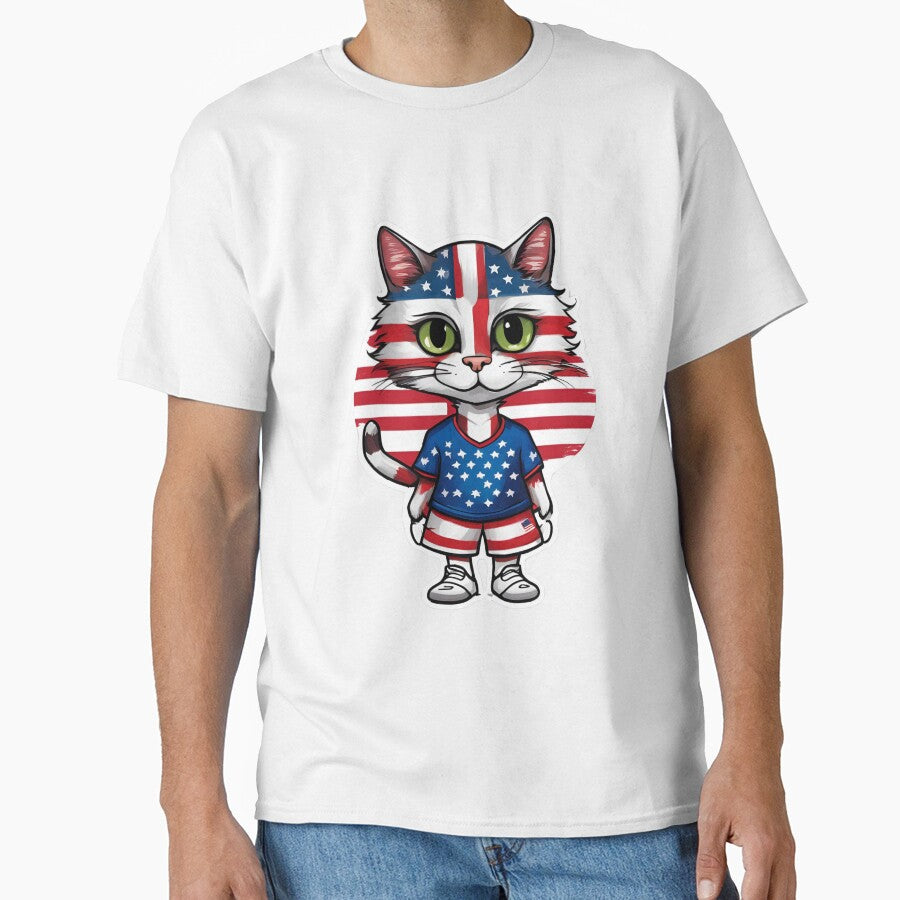USA Sports Team: a Cat wearing colours of American Flag D12 by PerfectDay2Play