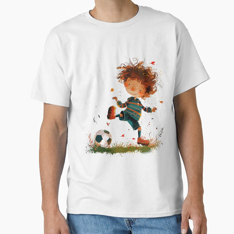 Little Boy Playing Soccer by Liededrom.