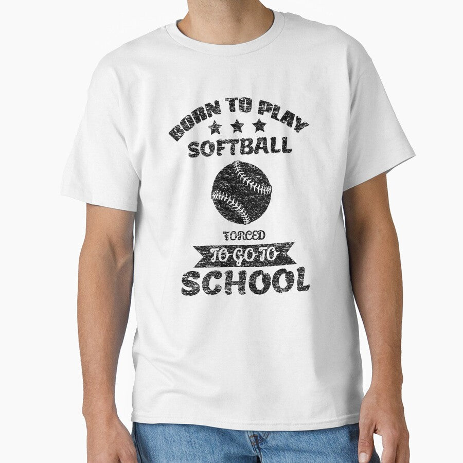 Born To Play Softball Forced To Go To School by backham-design