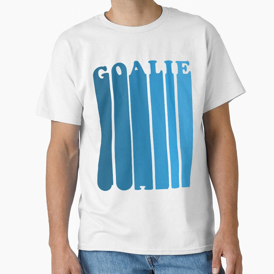 Retro 1970's Style Hockey Goalie Silhouette T-Shirt Goalie Soccer Hockey Sport Lacrosse by arcadetoystore