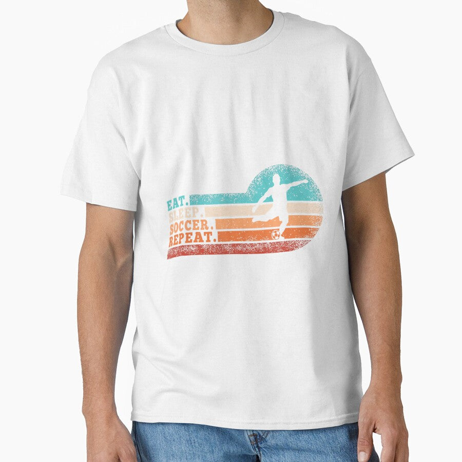 Eat Sleep Soccer Repeat Retro Soccer Lover Men Boys by RylynKaub86