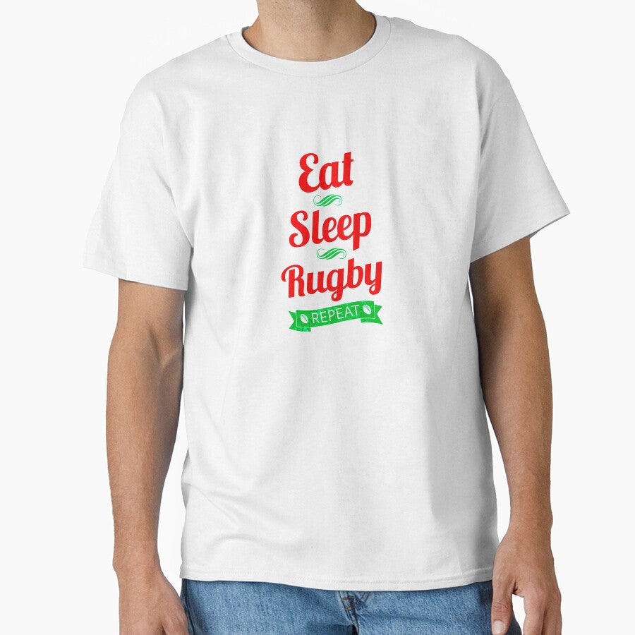 Eat, Sleep, Rugby, Repeat Long Sleeve by GabrieSketcham