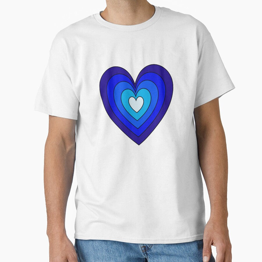 Blue Aesthetic Retro Y2K Layered Heart in Heart lined by Aesthetic Crew