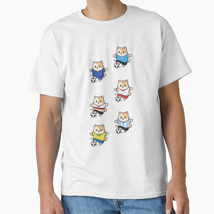 Kawaii Goal Fever: Pack of 6 Soccer Kittens Playing National Teams | Cute Soccer Cat World Cup Design for Football Fans by DibuHumor