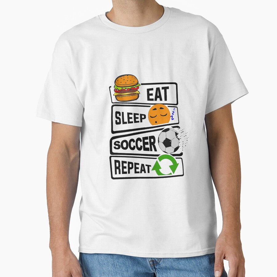 Funny Eat Sleep Soccer Repeat illustration for Football Lovers by KO-Design