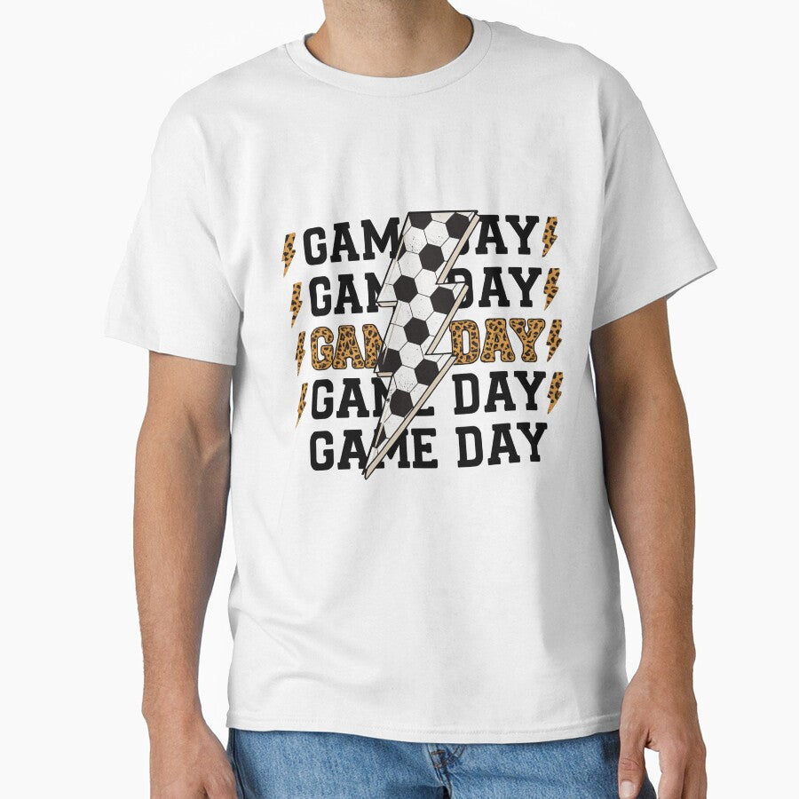 Bold Game Day Lightning Soccer Design with Leopard Print Accent by haitrieuic96
