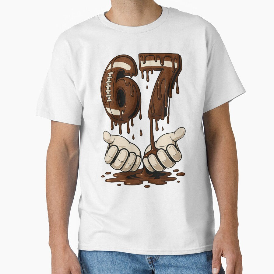Football 67 Six Seven Meme Funny 6-7 Drip American Football Gen Alpha Meme Drip by Masaw