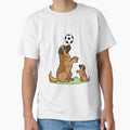Leonberger Dog Dad and Puppy Playing Soccer Cartoon by Blupunk