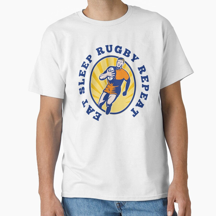Eat Sleep Rugby Repeat  Sports Player by GabrieSketcham
