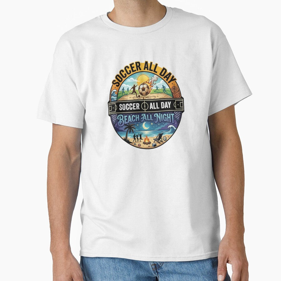 Soccer All Day Beach All Night – Funny Soccer Beach Shirt – Summer Soccer Gift – Soccer Player Vacation Tee – Soccer Mom Summer by @SHINTOSARTSTORE