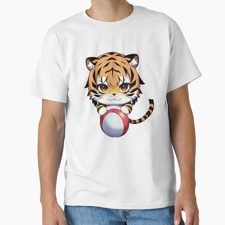 Adorable Baby Tiger Holding Volleyball by BAYFAIRE