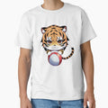 Adorable Baby Tiger Holding Volleyball by BAYFAIRE