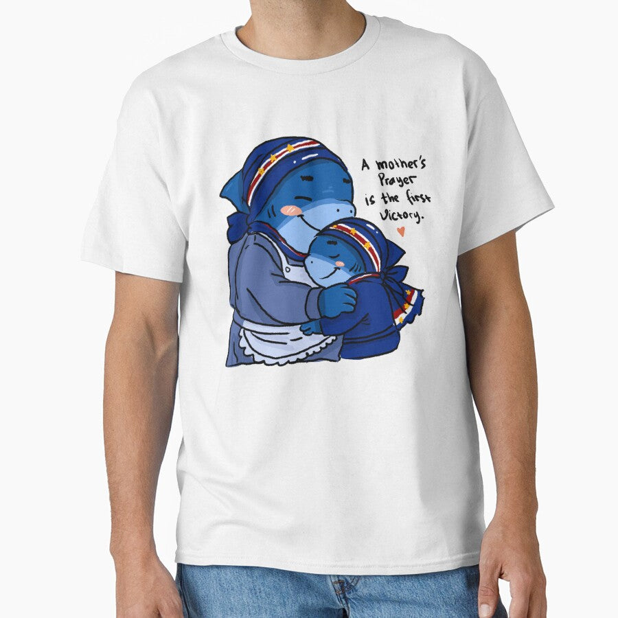 A Mother’s Prayer Is the First Victory – Cute Cape Verde Shark Soccer Illustration by chupichapa