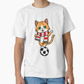 Cute Anime Soccer Cat Wearing Football Fan Scarf by ArtDreamClub