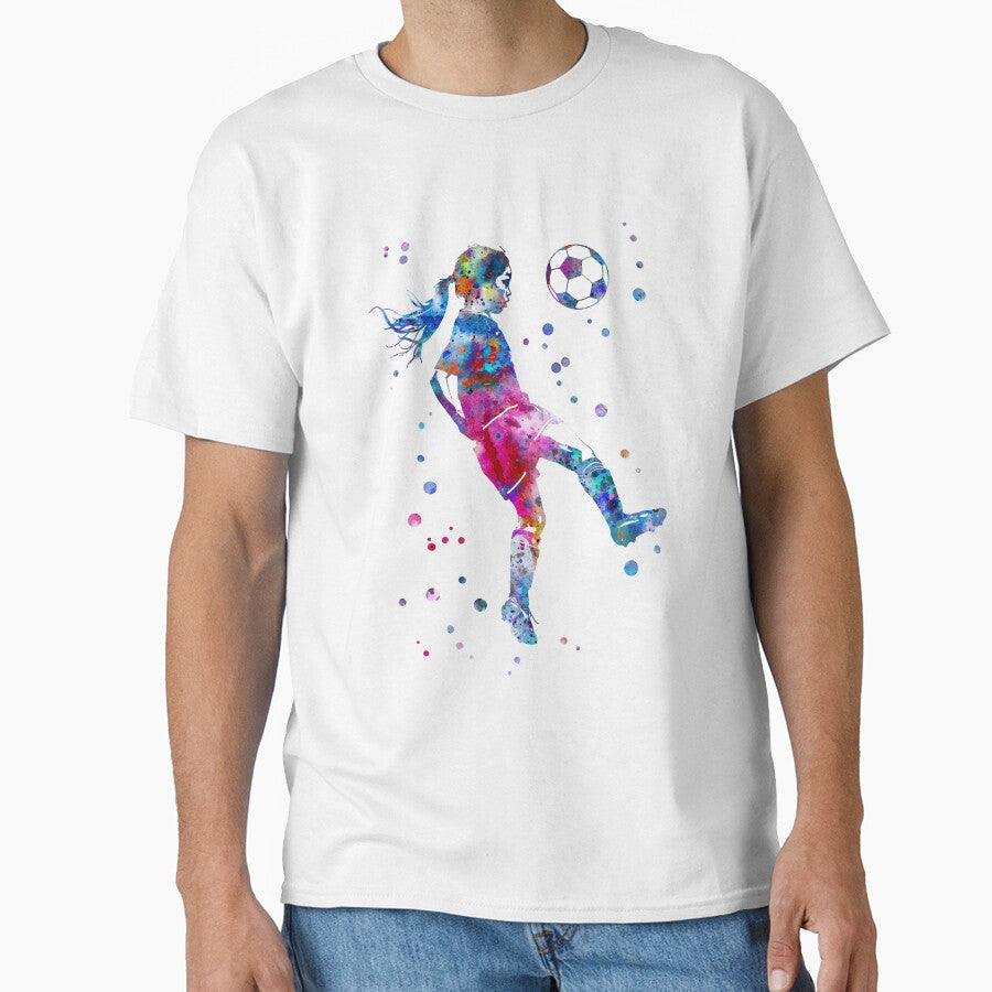 Soccer Player Little Girl With Ball by Rosaliartbook