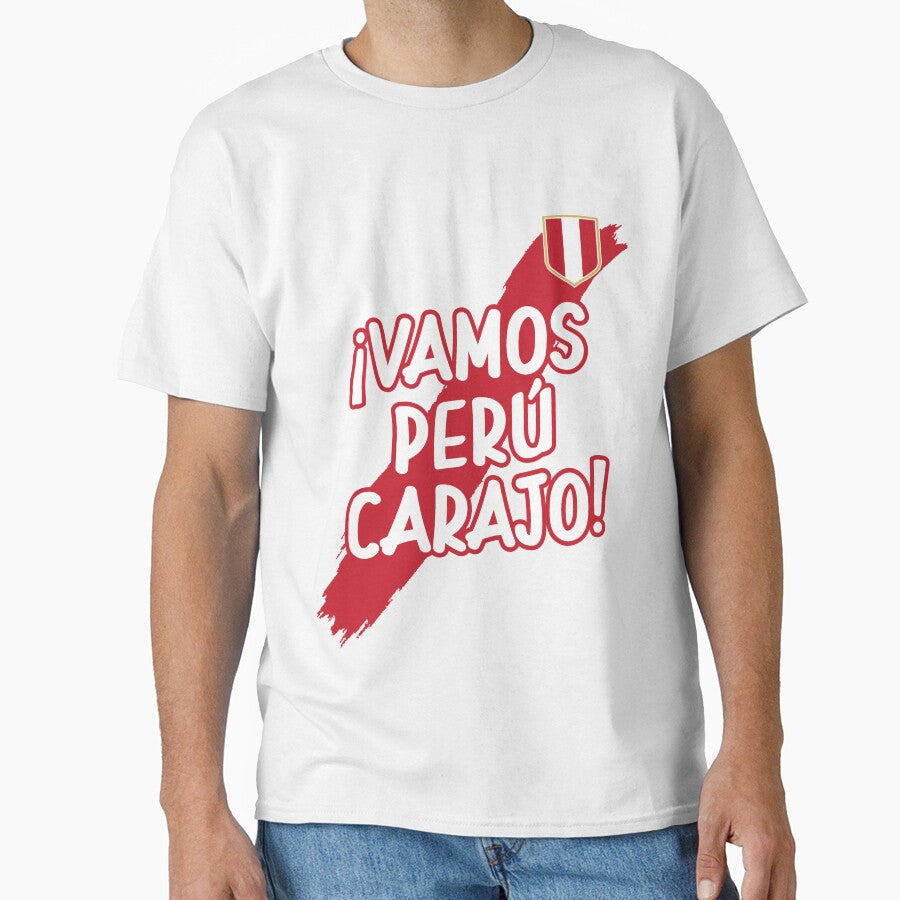 Vamos Peru Carajo Soccer Retro Jersey Peruvian Fanatic Gift  Retro Peruvian Gift Vintage Peru Shirt Peru Llama Cusco Gift Idea by HallelujahTees