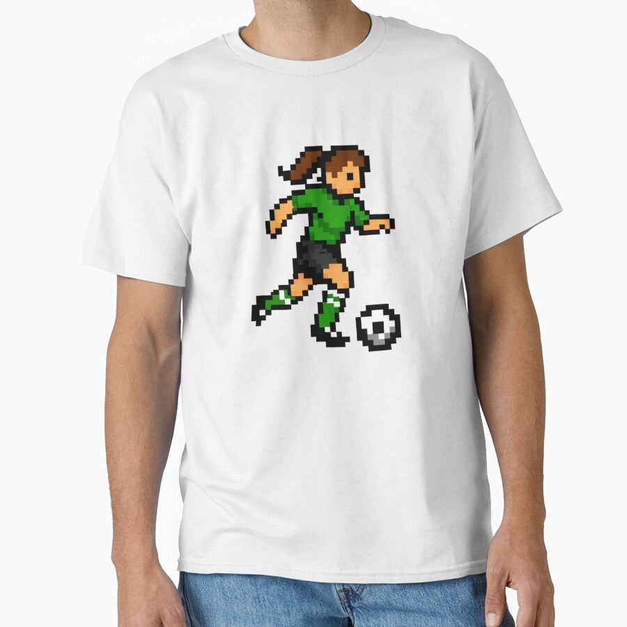 Pixel Soccer Players Dribbling Trio – Retro 8-Bit Football Players by Is It Soccer Or Football