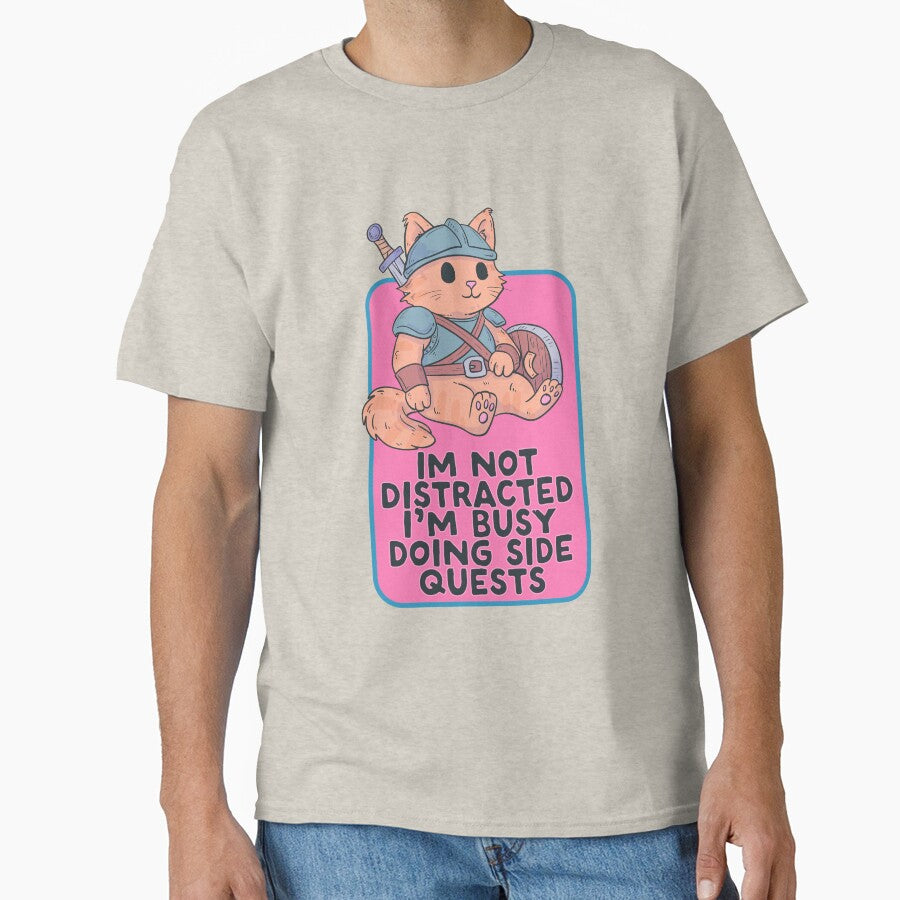 I’m Not Distracted I’m Busy Doing Side Quests – Funny Gamer Cat by Jess.a.creates