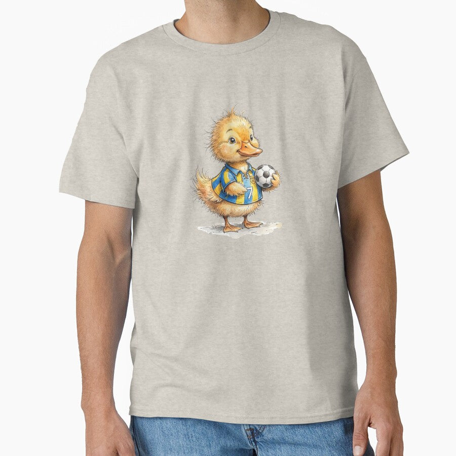 Cute Watercolor Duckling Soccer Player Jersey Number 7 Art by BreezifyDesignStudio