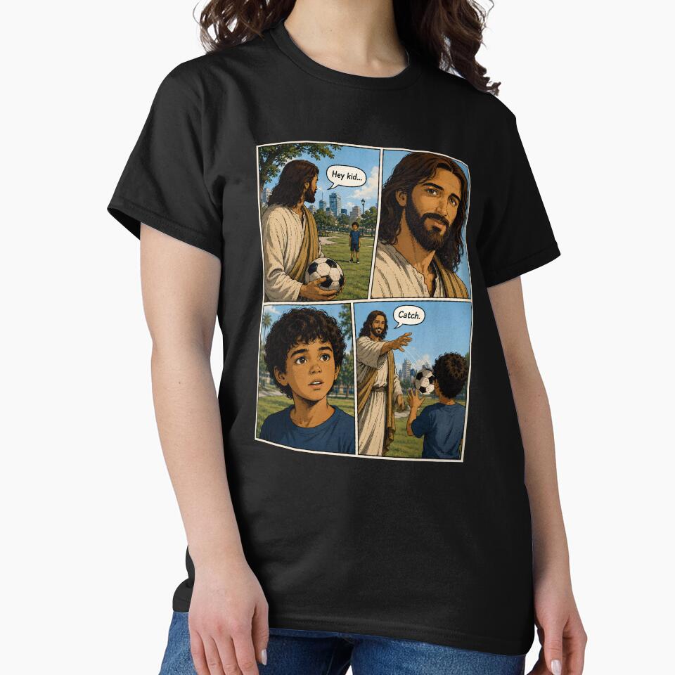 Hey Kid… Catch. | Christian Soccer Comic | Jesus Sports Graphic by Alt Christian