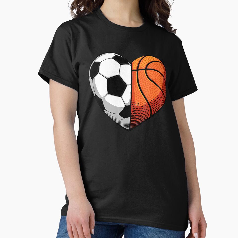 Soccer and Basketball Heart Illustration for Multi Sport Fans and Athletes by allistermariam