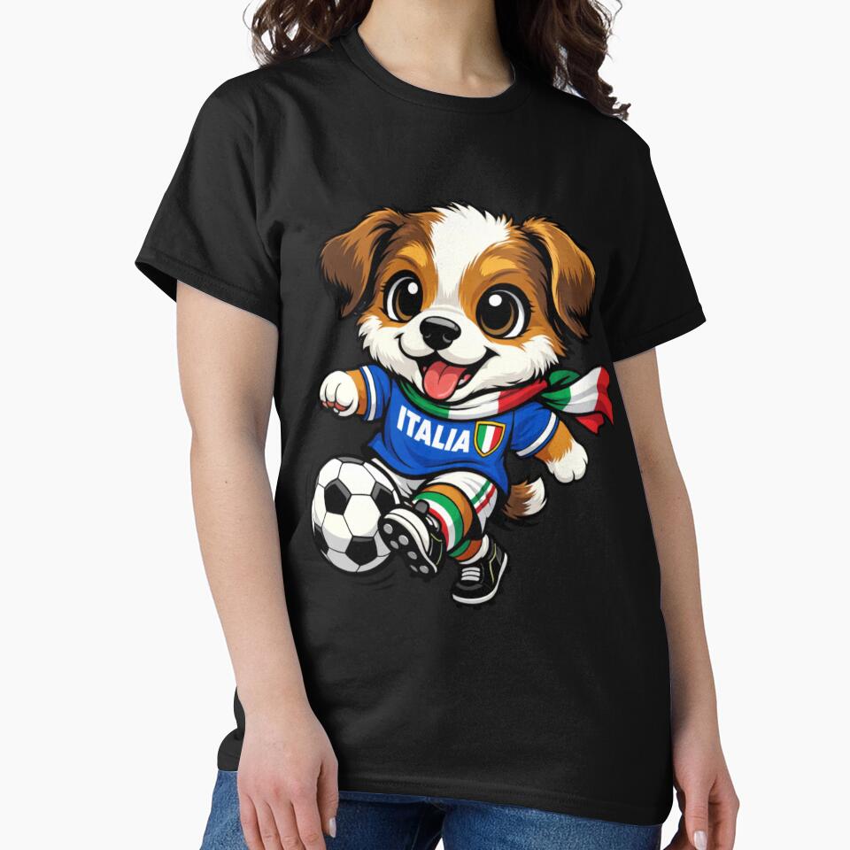 Cute Dog Italia Soccer Fan Puppy Football by Tsugraf Designs