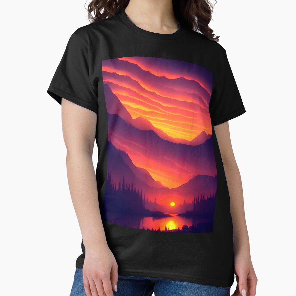 Enhance Your Home with Our Beautiful Minimalist Landscape Mountain Trees Print Collection by supeart