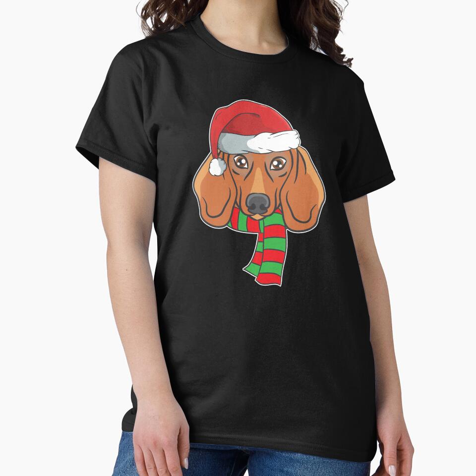 Funny Christmas Dog Xmas Santa Dachshund Holiday Gift by haselshirt
