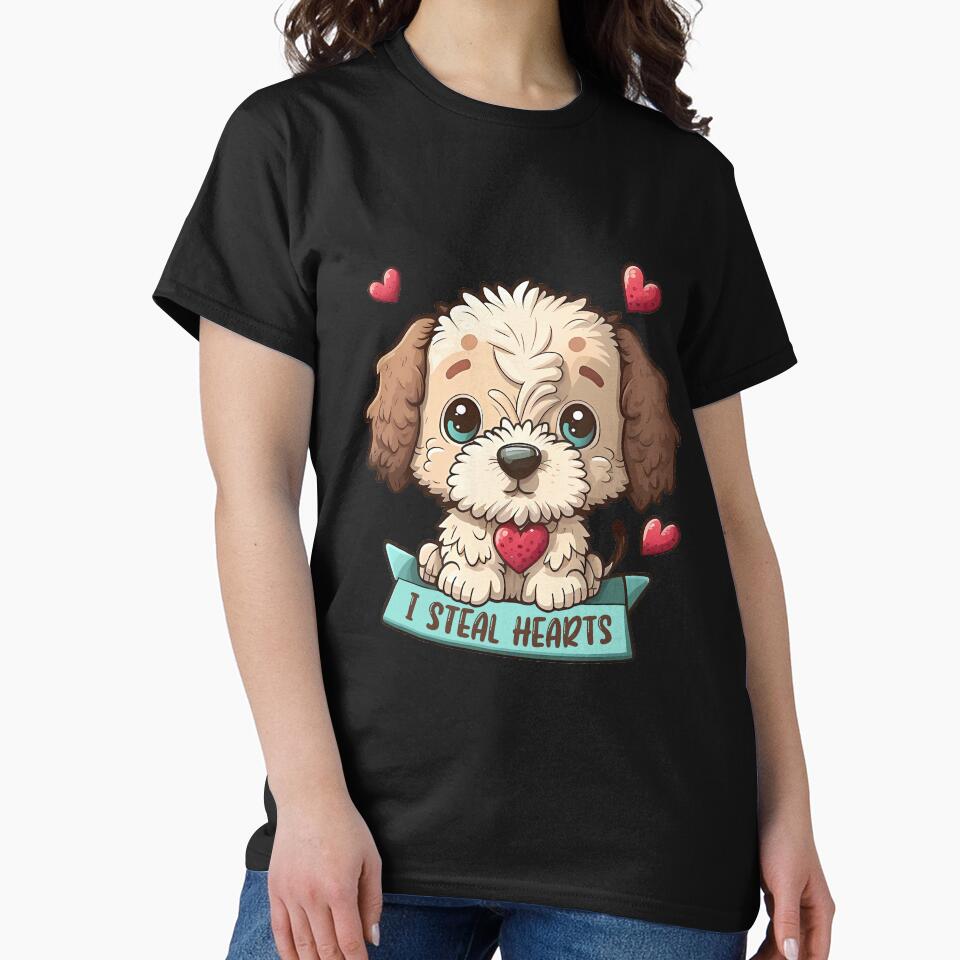 I Steal Hearts Dog Lover Valentine Day Dog by Vexel Studio