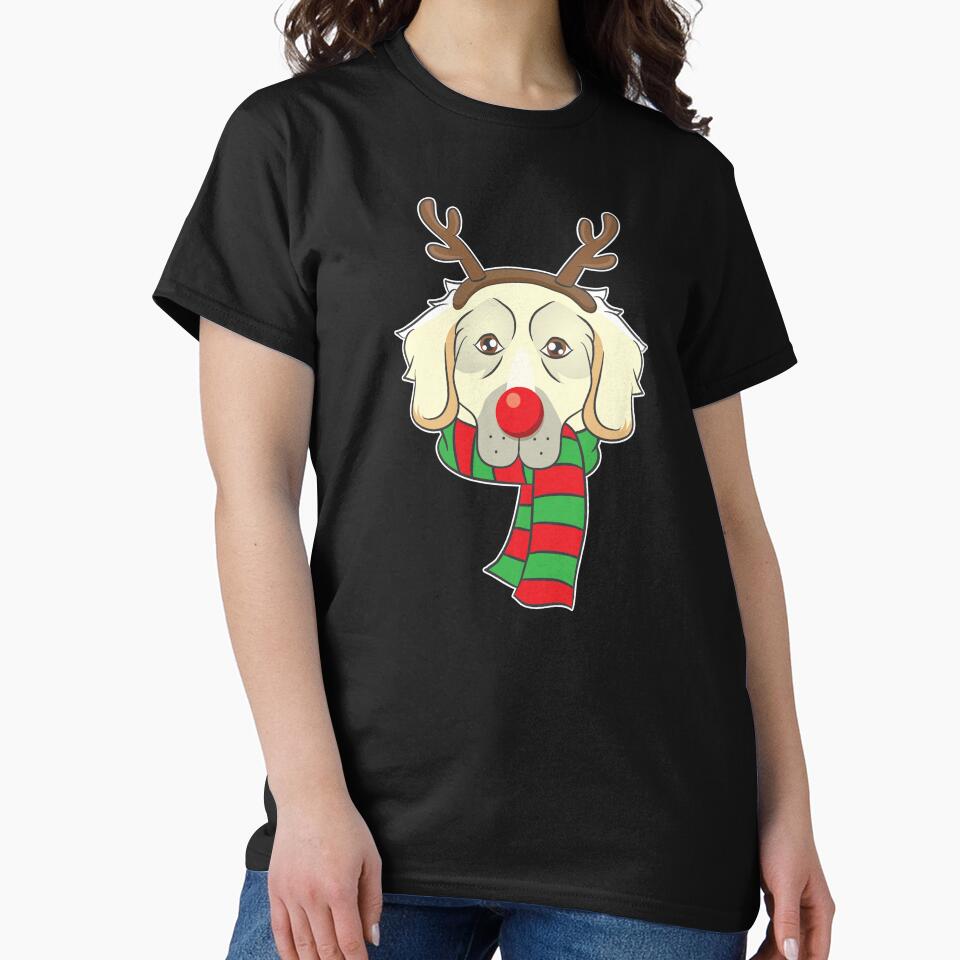 Funny Christmas Dog Xmas Reindeer Golden Retriever Holiday Gift by haselshirt