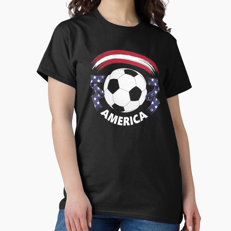 USA Football  Soccer Fan American Flag by ockshirts