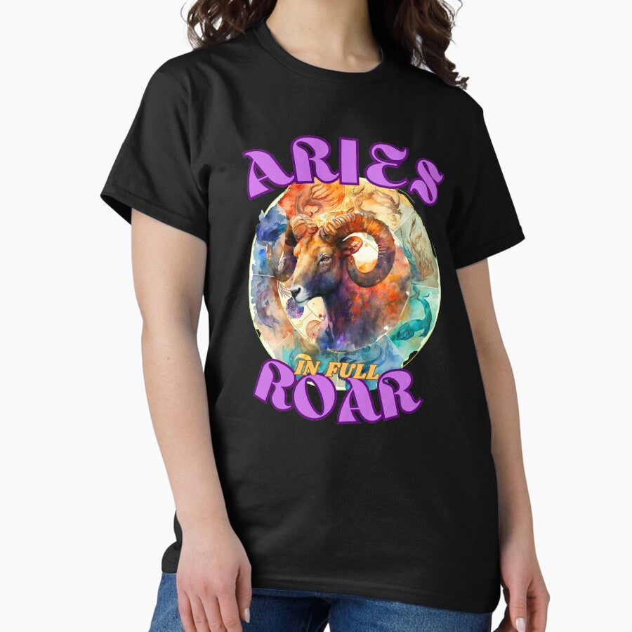 Aries In Full Roar Aries Constellation Classic T Shirt Hoodie, Sweatshirt | CoreVibeTees.com