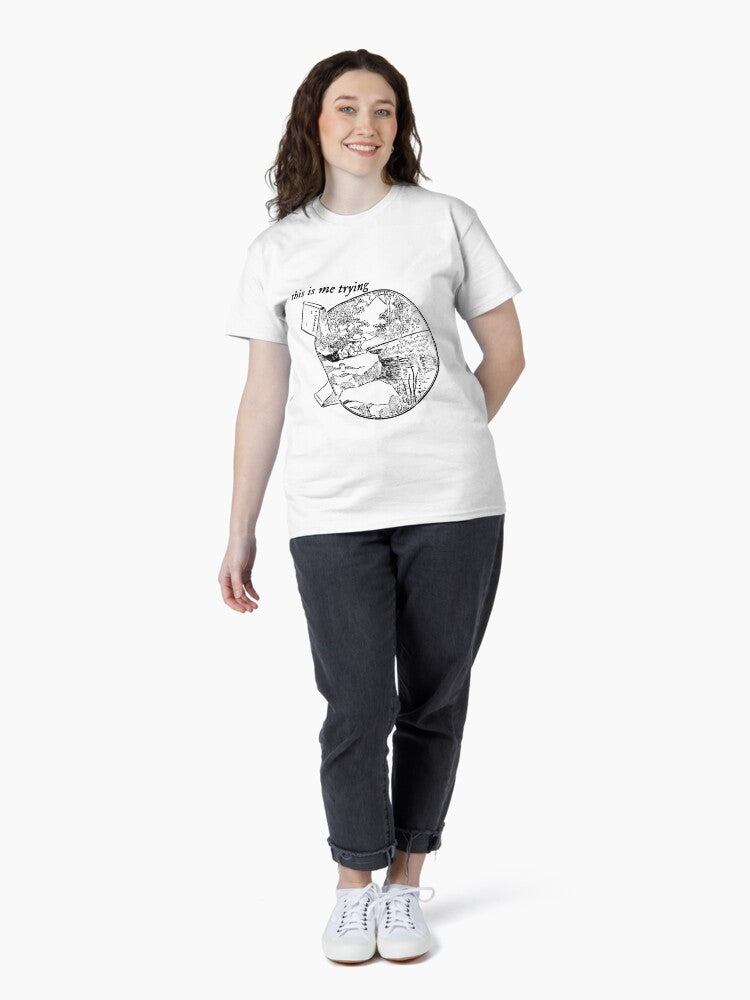this is me trying (B) Classic T-Shirt Hoodie, Sweatshirt | CoreVibeTees.com (Image 4)