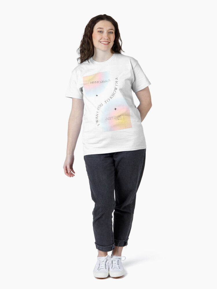 I WANT YOU TO KNOW IM A MIRRORBALL GRADIENT MINIMALIST POSTER DESIGN Classic T-Shirt Hoodie, Sweatshirt (Image 4)