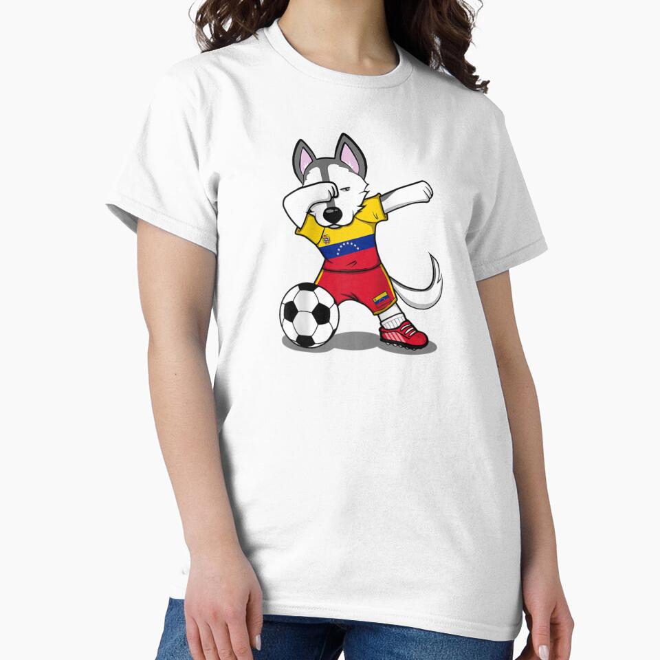 Dabbing Husky Dog Venezuela Football Venezuelan Flag Soccer by Ramon-Hodges-48